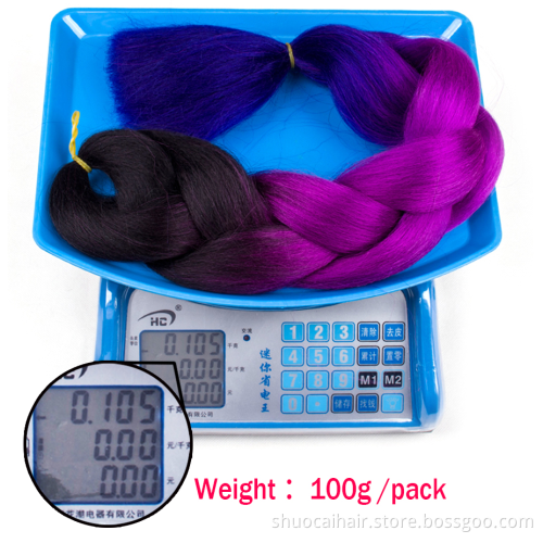 Jumbo Braiding Hair Extensions For Women 24 Inches 100g 60 Colors High Temperature Fiber Synthetic Braiding Hair Crochet Hair